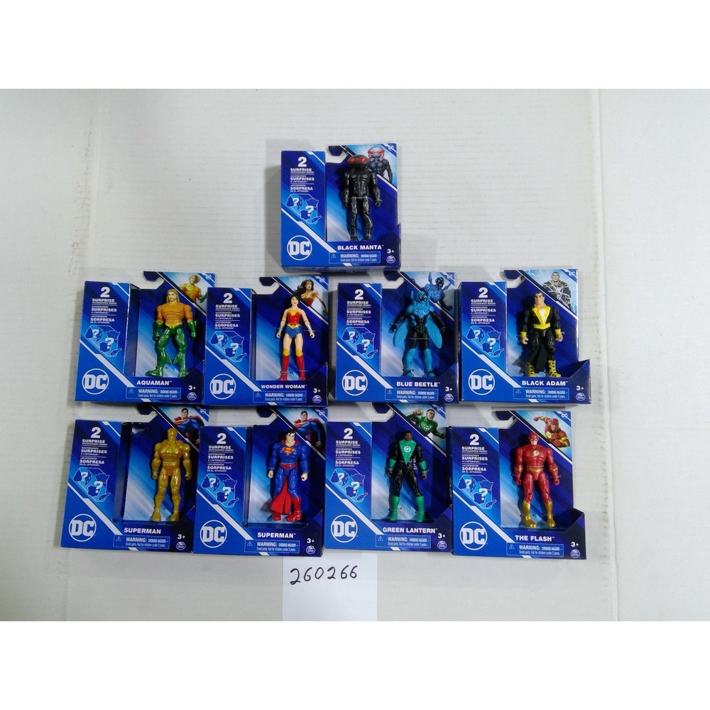 DC Comics Action Figure Lot Kids 4in Multicolor New 9pc Superman Wonder Woman